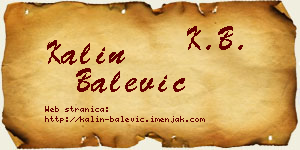 Kalin Balević vizit kartica
